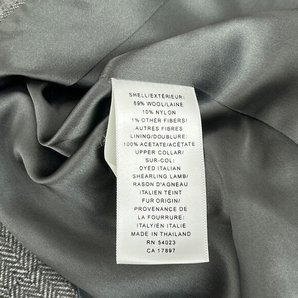Banana Republic Gray Wool Blend Herringbone Long Sleeve Blazer Jacket Women's 6 - Picture 7 of 12